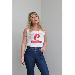 1980's Vintage Phillies Baseball 1980 World Champions Tank Top Women's XXS XS SM